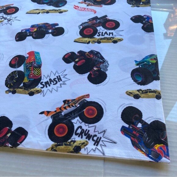 POTTERY BARN Hot Wheels Monster Trucks Organic Toddler Pillowcase 22.5 x 15.5 in - Picture 5 of 14